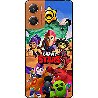 Силіконовий чохол бампер для Motorola Moto G06 з малюнком Бравл Силова Ліга Нокаут Brawl Леон Ворон