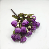 Букет міні бутонів троянд d 2 см (13-15 бутонів) висота букета 23 см. Колір —бузьковий