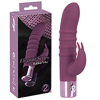 Мини-вибратор-кролик с 15 режимами вибрации для двойного наслаждения Elegant Series Rabbit Vibe