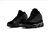 Чоловічі кросівки Nike Air Jordan 13 retro black cat Чорні Найк Джордан замша текстиль демісезон, фото 4