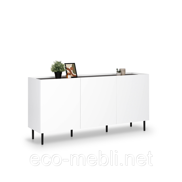 Комод Нео Глянець  глянець антрацит/супермат білий, фото 1