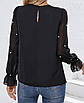 Стильна  кофта з шифоновими рукавами і намистинами, фото 2