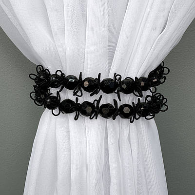 Магніт (1шт.) для штор, гардин "Коралі". Колір чорний. Код 82-051