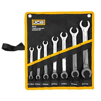 Набір розрізних ключів у чохлі 7 пр. JCB Tools JCB-5075 (код: 61297)