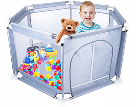 Манеж дитячий ігровий 130 х 115 см Сірий