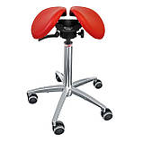 Salli Sway (Червоний екошкіра) — ергономічний стілець-сідло для активного сидіння, фото 3