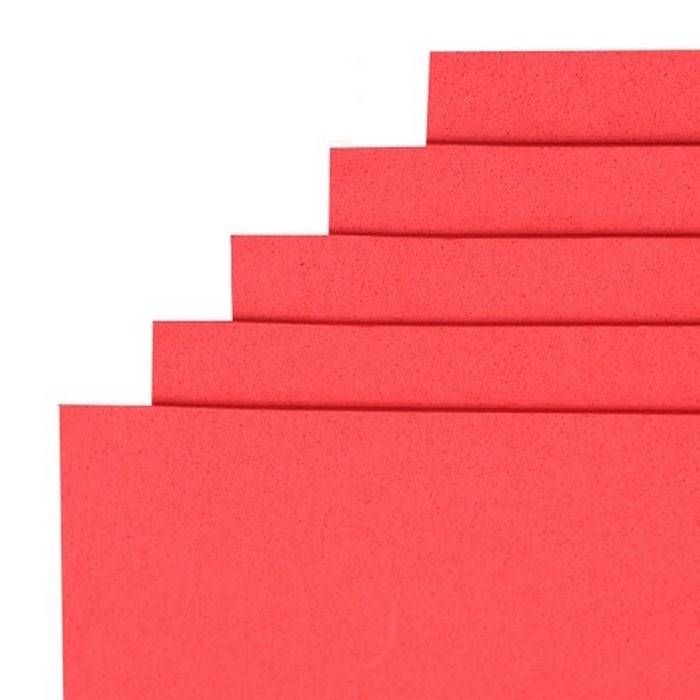 Фоаміран для творчості А4 15A4-7008 червоний 1,5 мм, 10 аркушів, фото 1