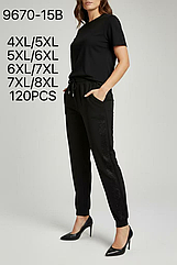 Жіночі штани еластан чорнi БАТАЛ 9670-15B вир-во КНР.