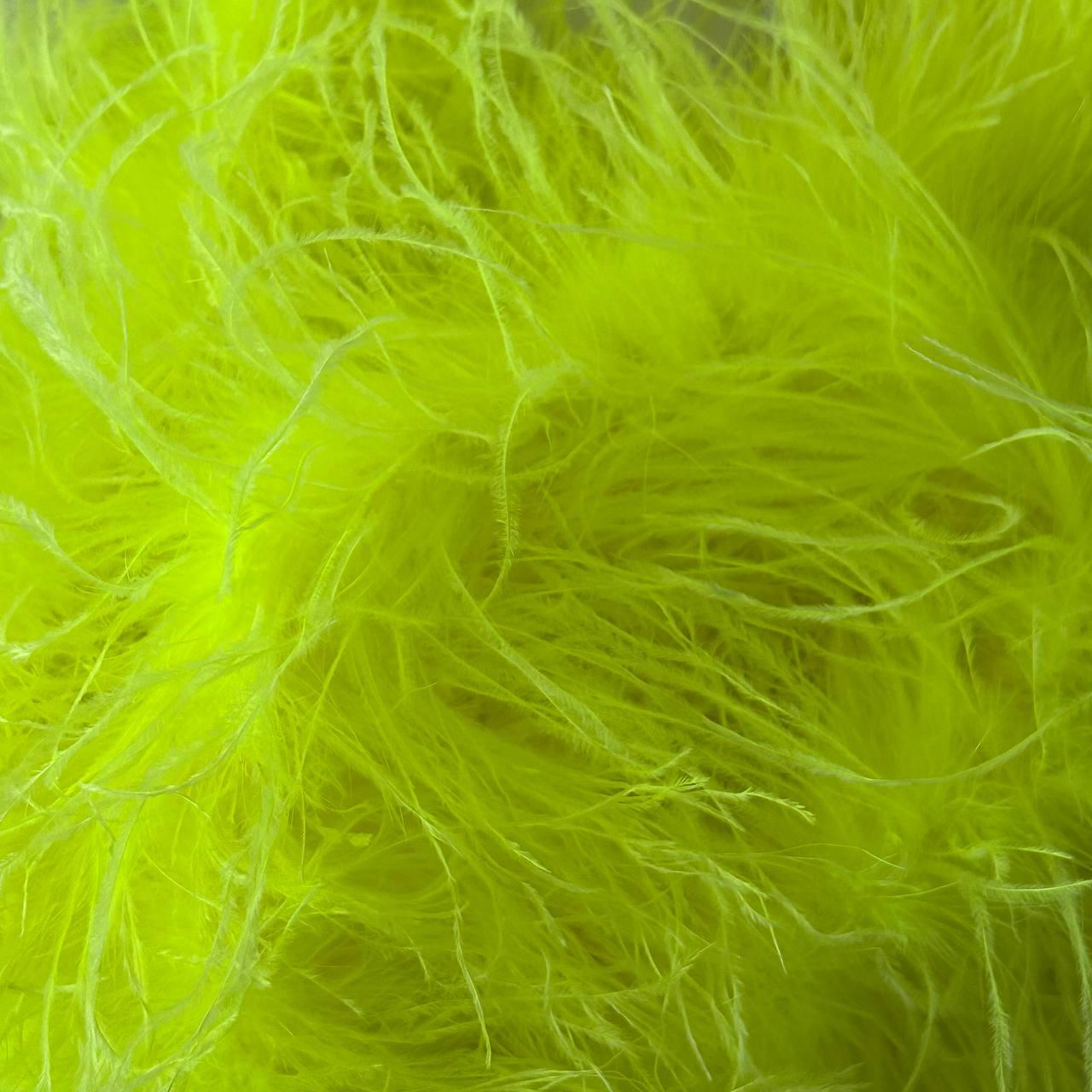 Боа страусине п'ятишарове Lux, колір Fluo Yellow, довжина 2 м(13-18cм)