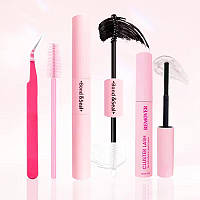 Клей для ресниц с фиксатором и ремуверы для снятия ресниц и пицетом и щёточкой, набор для наращивания