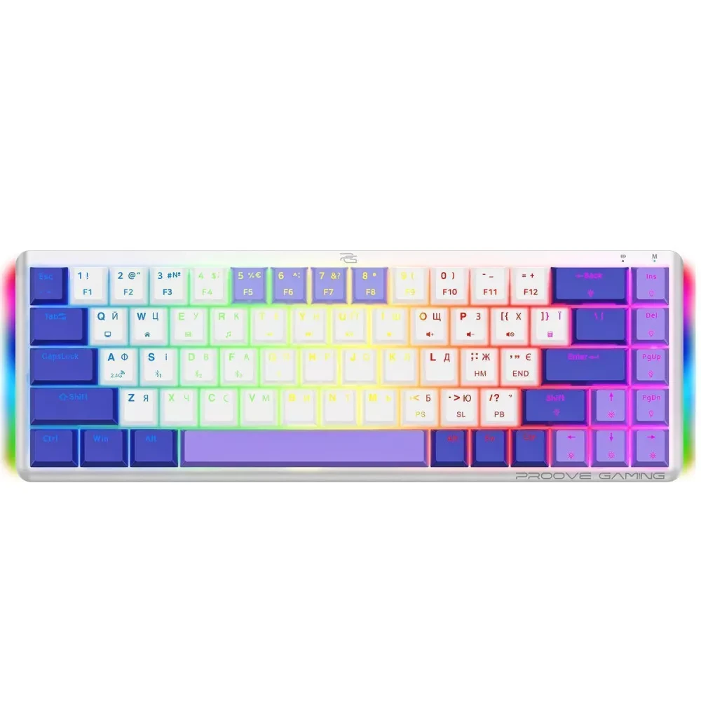 Бездротова Ігрова механічна клавіатура Proove Gaming AFK (Ukraine Layout) white, фото 1