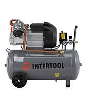 Компресор, 50 л, 3,0 кВт, 220 В, 10 атм, 420 л/хв, 2 циліндри, 93 дБ INTERTOOL PT-0007