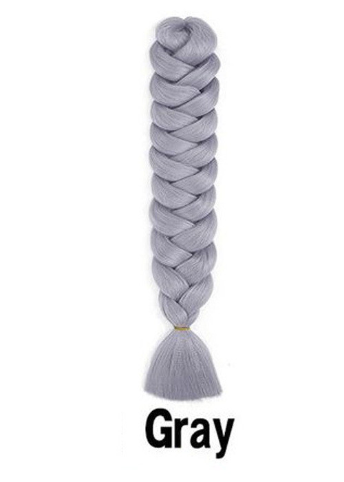 Канекалон Ultra BRAID-X-pression premium GrayXP довгий однотонний cірий термостійкий метровий довжина 100см Вага 165грам