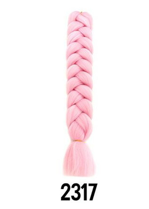 Канекалон Ultra BRAID-X-pression premium 2317 довгий однотонний світло-рожевий термостійкий метровий довжина 100см Вага 165грам