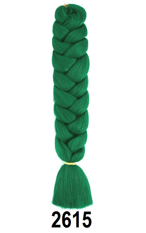 Канекалон Ultra BRAID-X-pression premium 2615 довгий однотонний зелений термостійкий метровий довжина 100см Вага 165грам