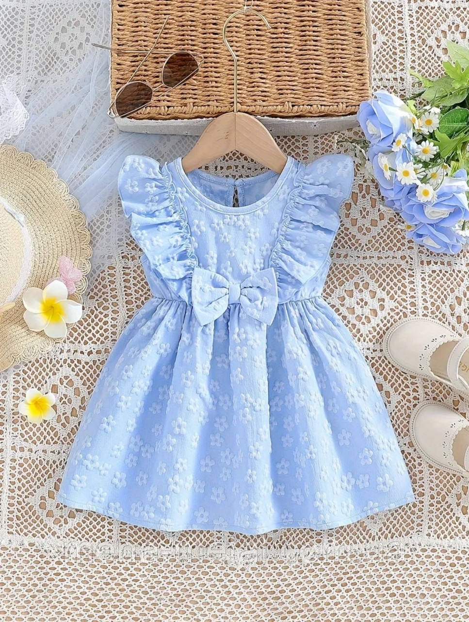 Дитяча блакитна сукня для дівчинки, розмір 86-92 на 2-3 роки, фото 1