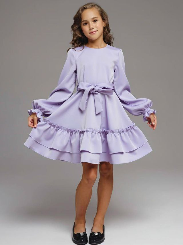 Сукня ошатна для дівчинки, волани Мілана| розміри 98 по 164