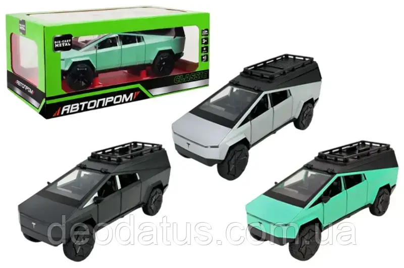 Машина АВТОПРОМ AP7727 Tesla pickups camring,1:24 на батарейках, світло, звук, відкриваються двері, фото 1