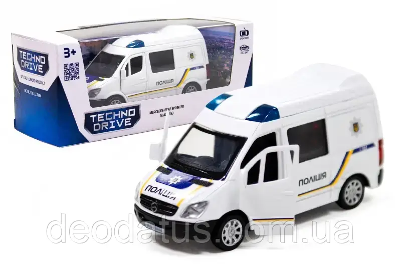 Автомодель TECHNODRIVE - MERCEDES-BENZ SPRINTER ПОЛІЦІЯ 250294, фото 1