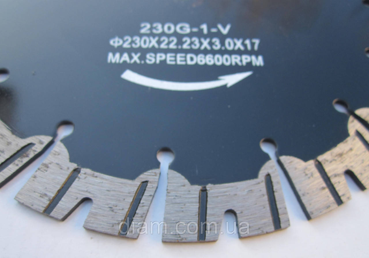Алмазный диск FY для резки железобетона, гранита Beton-Technic-Granite 230x3,0/1,8x17x22,23(17мм.-Алмаз слой) - фото 3 - id-p493651605