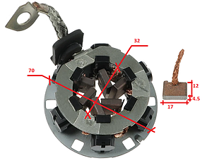 Щетки стартера AUDI A3 Q2 SEAT ARONA IBIZA LEON TOLEDO SKODA KAMIQ OCTAVIA RAPID SCALA SUPERB YETI VW BEETLE CADDY CC B7 GOLF JETT