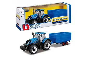 Модель Bburago Farm трактор New Holland T7.315 з фронтальним навантажувачем (синій, 1:32) (18-31632