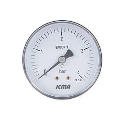 Манометр Icma 1/4" 0-4 бари, заднє під'єднання No243