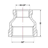 Муфта чавунна 2" 1/4 ВР, фото 2