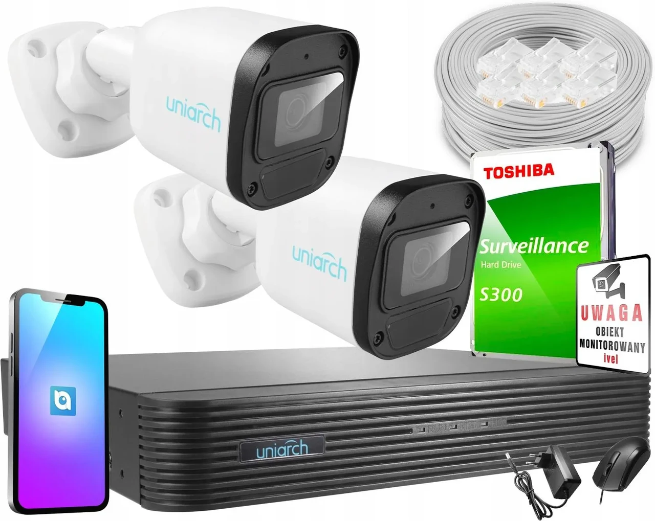 HIKVISION UNIARCH IP-камери 2MPX PODGLĄD ZDALNY Диск 1TB (наЗамовлення), фото 1