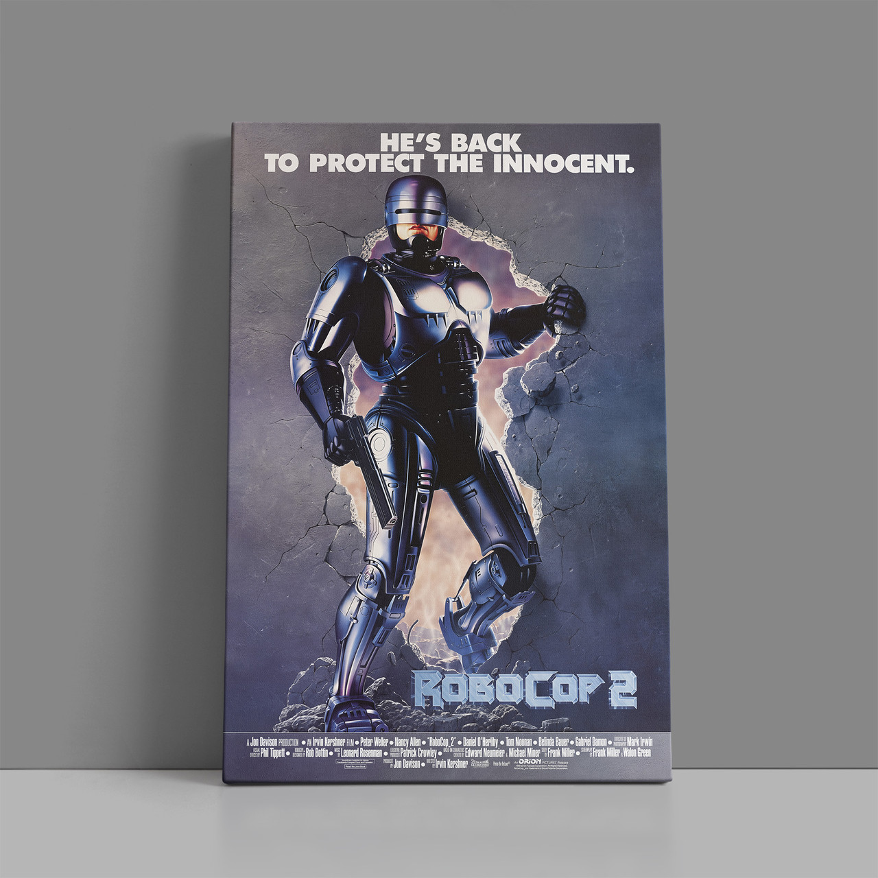 Картина на полотні "Робокоп 2, Робот-поліцейський, RoboCop 2 (1990)", 60×43см