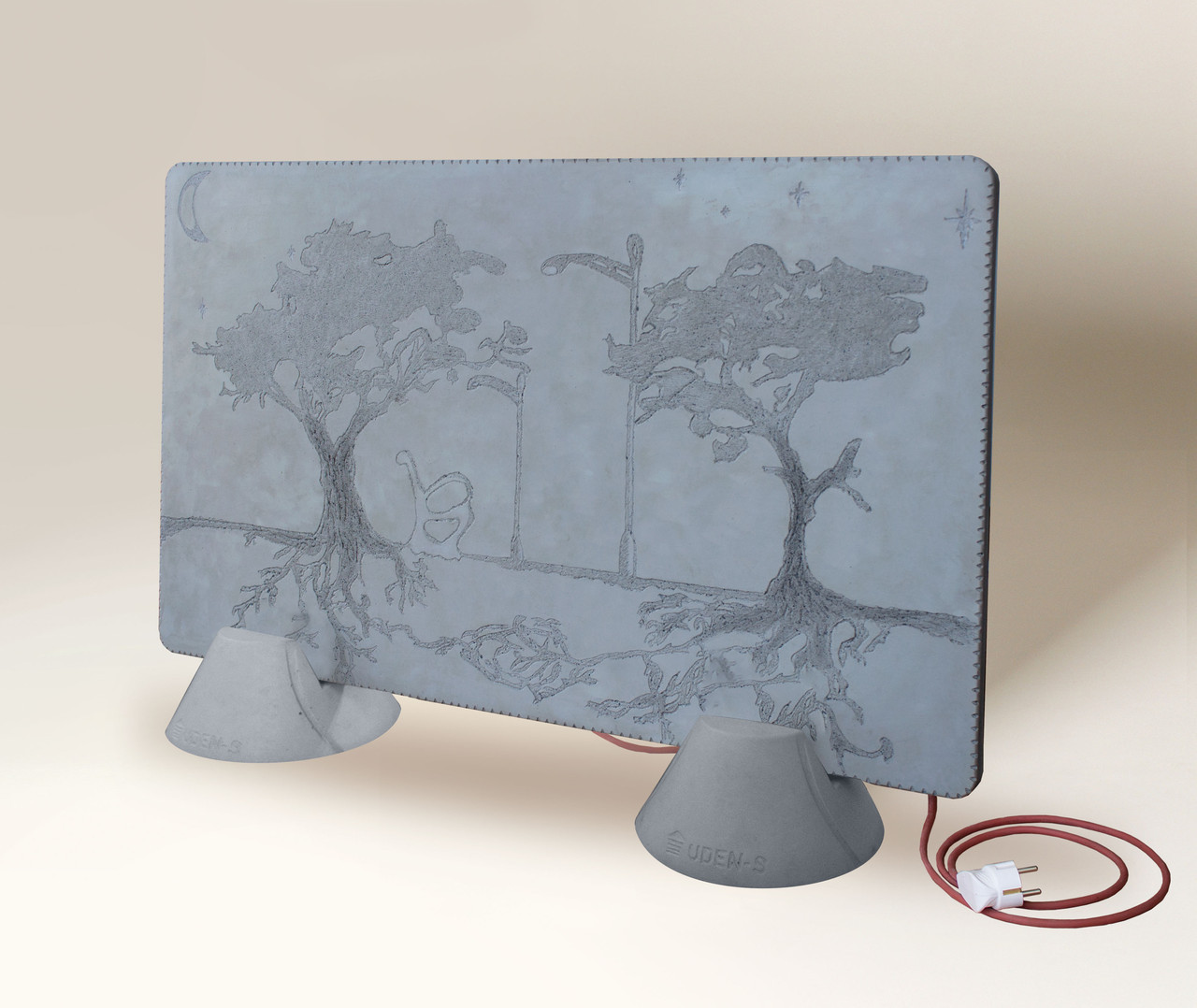 Керамогранітний нагрівач "Затягування" (ніжки-конуси) попелястий