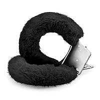 Наручники Love Cuffs Crushious металеві, з чорним хутром