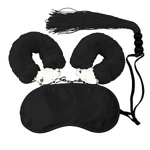 Набір БДСМ DS Fetish маска, наручники, флогер міні, чорний