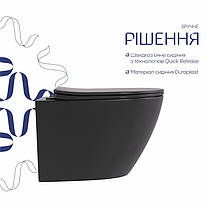Унітаз підвісний Robin Ultra Quiet 490×365×325 мм, Anthracite, із сидінням Slim Duroplast/Soft-close/Quick Release, фото 4