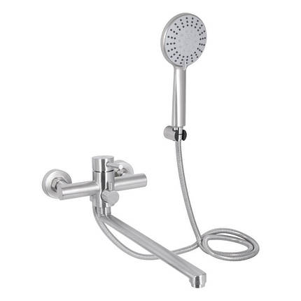 Змішувач для ванни Lidz Aria 005 з поворотним виливом (з душовим гарнітуром) (k35) LDARI005NKS34939 Nickel, фото 1