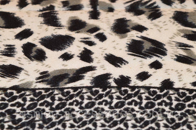 Жіночий сірий кашеміровий латок з леопардовим принтом Сірий леопардовий кашеміровий хустку 3