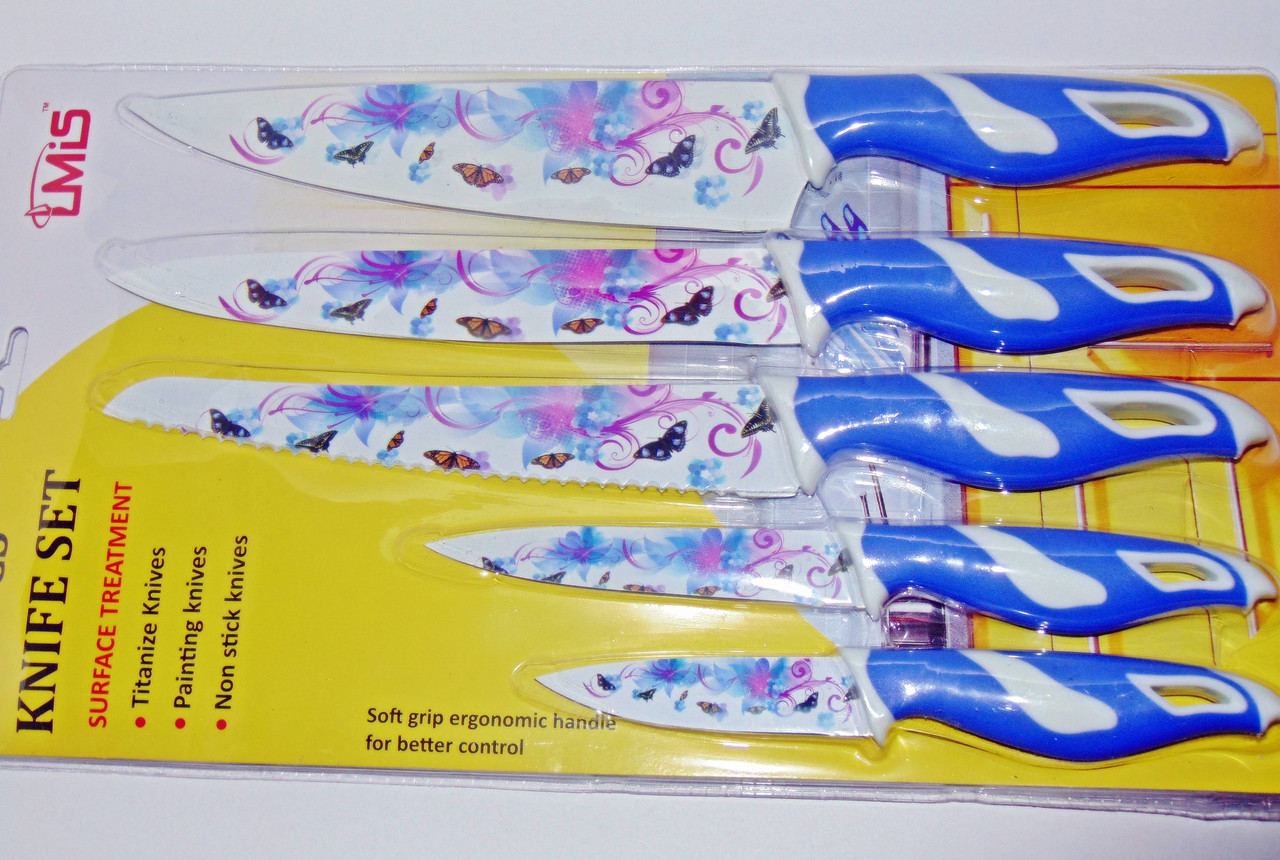 Набор ножей с покрытием 5шт Frico FRU-913 синие: продажа, цена в е .