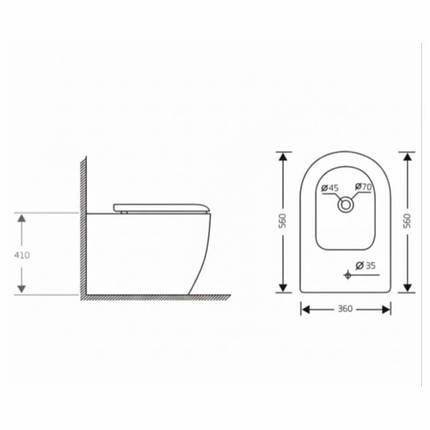 Біде підлогове Qtap Jay 560х360х410 мм, White QT07443375W, фото 2