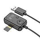 Аудіоадаптер універсальний Borofone June car BT FM transmitter BC49 чорний, фото 4