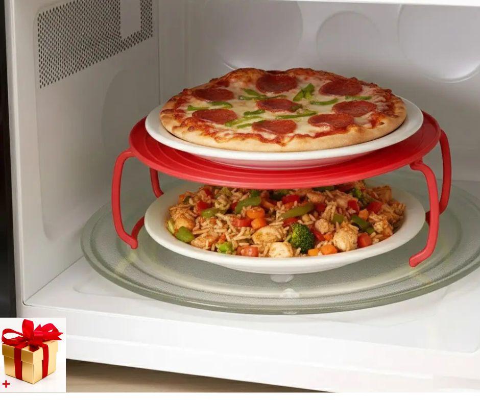 Підставка для мікрохвильовки Microwave Tray Пластикова підставка для мікрохвильової печі Багатофункціональна полиця для тарілок, фото 1