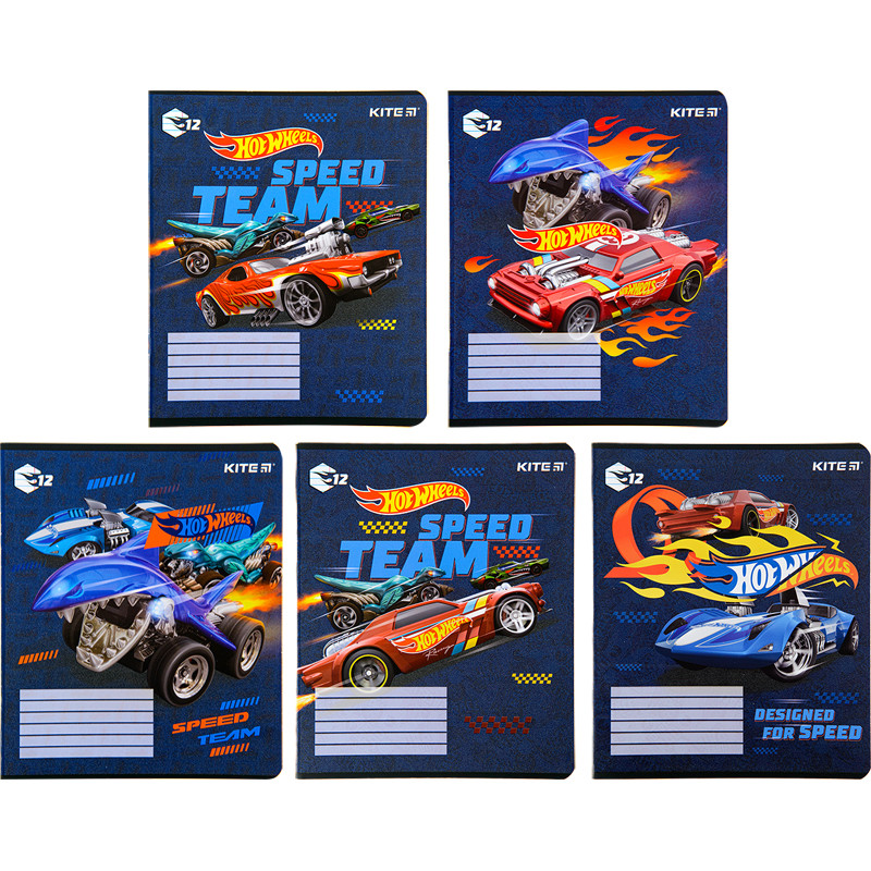 Зошит шкільний Kite Hot Wheels 12 аркушів, лінія HW22-234, фото 1