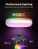 Потолочний світильник Govee H60A4 30cm Smart Square Ceiling Light, RGBWW + RGBIC, Matter, WI-FI, Bluetooth, білий, фото 3