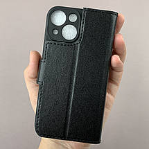 Чохол-книга для Apple iPhone 13 Mini чохол книжка з хлястиком на телефон айфон 13 міні чорна b6r, фото 2