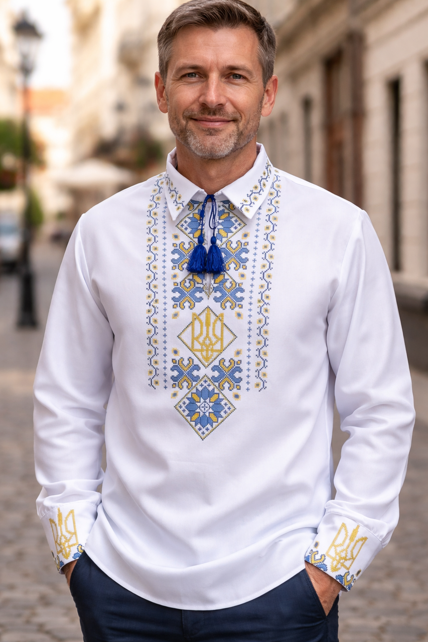 Заготовка для чоловічої вишиванки № 122-СЧ, фото 1