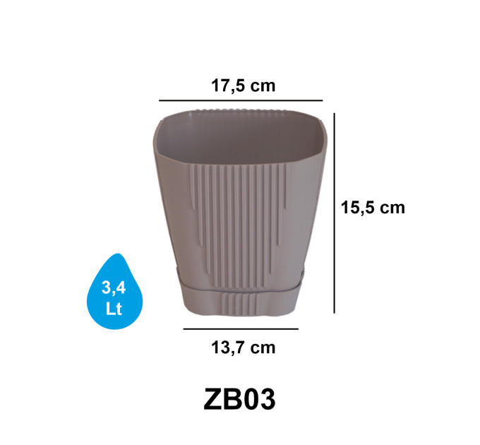 Вазон ZAMBAK 3,4 л., моко