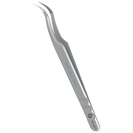 Пінцет професійний для вій з насічками STALEKS PRO Expert 45 Type 1 вигнутий, фото 1