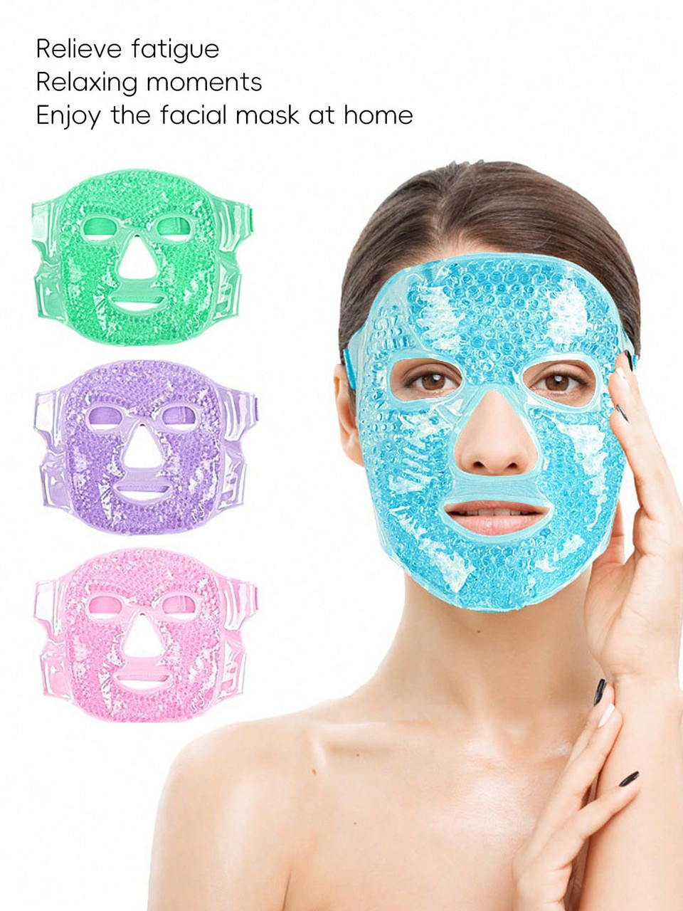 Багаторазова гелева (охолоджувальна-зігрівальна) маска для обличчя, Охолодження, заспокоєння, зняття набряків, фото 1