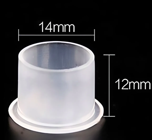 Капси для тату пластик із плоскою основою M 14*12 мм 50 шт., фото 1