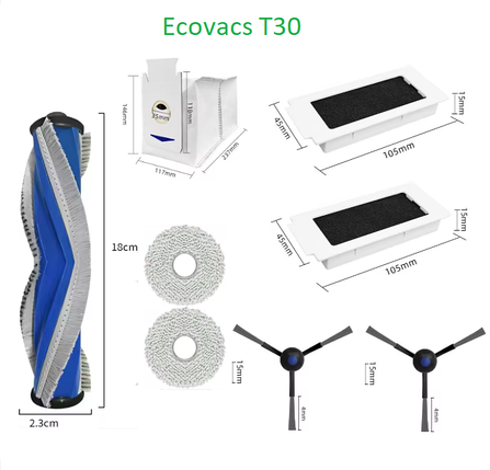 Набір аксесуари для робота пилососа пилосмока Ecovacs Deebot T30 Pro Omni DDX14 T30 OMNI, фото 1
