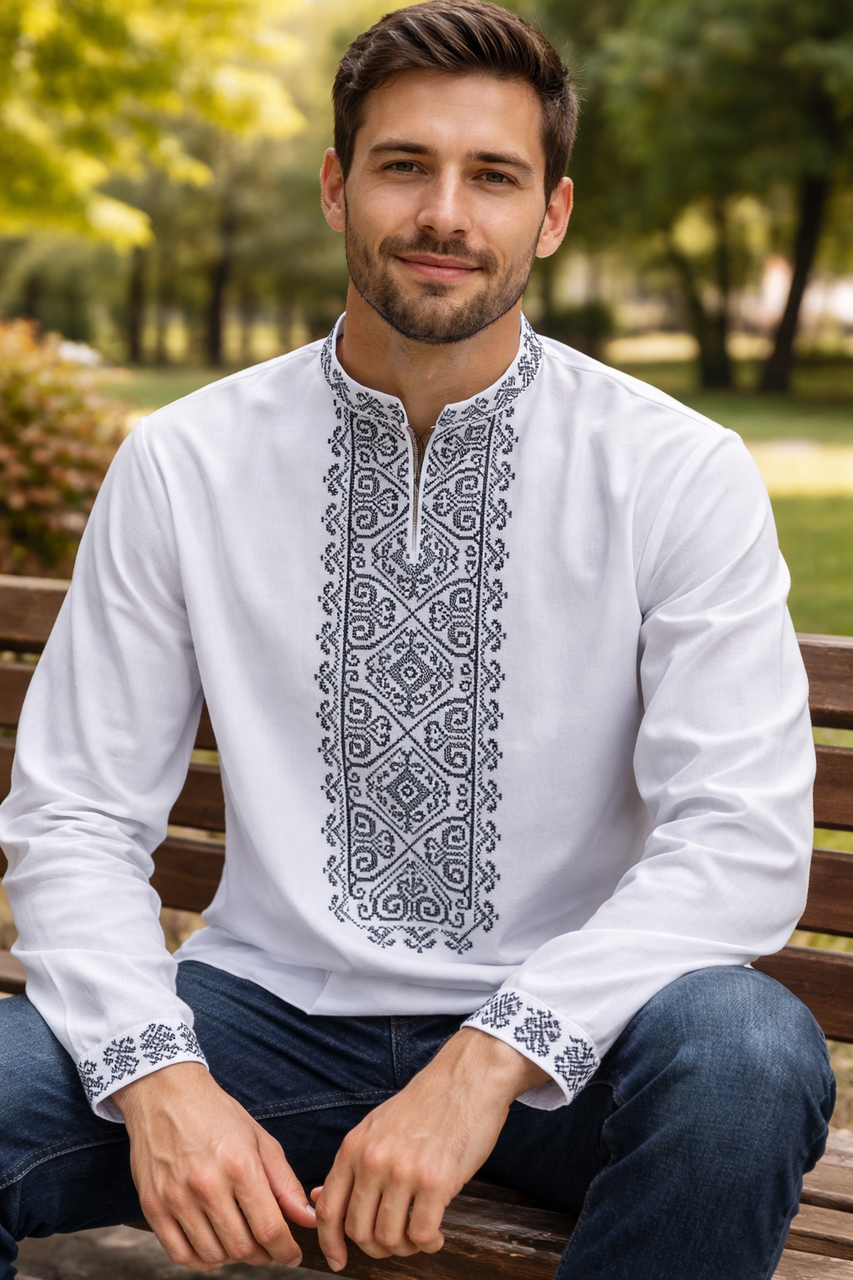 Заготовка для чоловічої вишиванки № 097-СЧ, фото 1